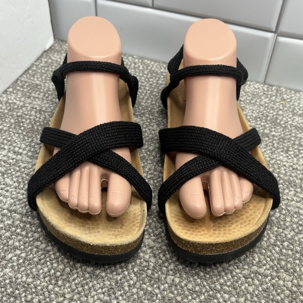 Arcopedico Shoes Womens 10.5 EU 41 Black Stretch Strappy Beach Walking Sandal S2